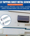 Tough As Nails White Pan Head Machine Screws For RV Maintenance and Custom Builds With Self Drilling Alloy Steel Fasteners.