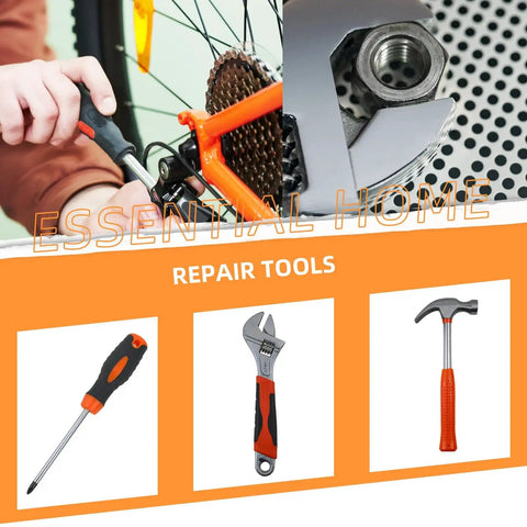20 Piece Orange Home Tool Set With Ergonomic TPR Handles, Durable Chrome Plated Tools For DIY Home Repairs And Outdoor Projects