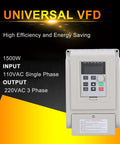 Beefed Up VFD Variable Frequency Drive for 110V to 220V conversion with digital display, showing front view of unit