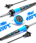 60W Ceramic Heater Soldering Iron Kit With 9-In-1 Tool Set, Adjustable Temperature 200 To 450C, Includes Tips, Wire, Solder Stand