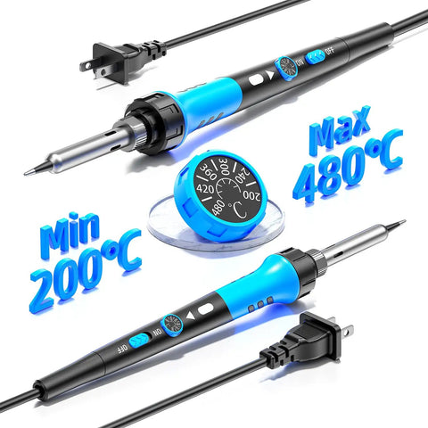 60W Ceramic Heater Soldering Iron Kit With 9-In-1 Tool Set, Adjustable Temperature 200 To 450C, Includes Tips, Wire, Solder Stand