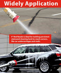Pressure washer nozzle, 0-degree red, 1/4-inch quick-connect, close-up view