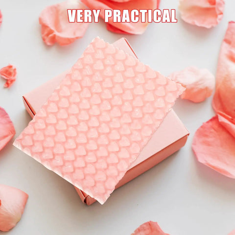 Cute Pink Heart Bubble Mailers 50 Pack Lightweight Cushioning Protective Envelopes for Jewelry and Small Gifts on box