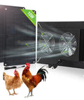 Kill The Stale Air In Chicken Coops Or Sheds With This 20W Solar Dual Exhaust Fan Featuring Waterproof Metal Housing And No Wire Hassle Setup For Instant Cooling. Image shows fans and solar panels.
