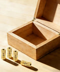 Wooden box with Eight Piece Hidden Brass Barrel Hinges Set With Drill Bit For Jewelry Boxes Wooden Boxes And Small Furniture DIYers