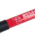 Close-up of red handle on Heavy Duty 12-Gauge Caprock And Pony Shovel With Long Fiberglass Handle For Tough Soil Roots And Planting.