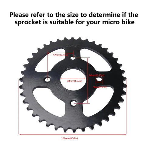 Heavy Duty 40T 40mm Bore Mini Bike Sprocket For 420 Chain Replacement Fit CT200U BT200X Go Kart Parts with sizing details