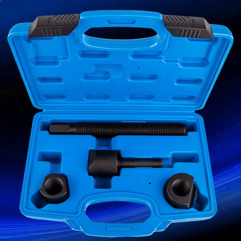 Heavy Duty Dual Wheel Separator Kit For Trucks And Trailers, 4 Piece Wheel Hub Removal Tool in blue storage case