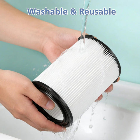 VF4000 Replacement Vacuum Filter 2 Pack For Wet Dry Vacs 5-20 Gallon And 6-9 Gallon Husky And Craftsman 17816, being washed