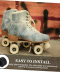 10 Pack PU Shock Absorbing Cushions for Quad Skates, Beginner Friendly Roller Skating Aid with denim boot design
