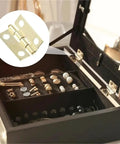 No Hassle Mini Jewelry Box Hinges Sweet Bronze Gold Cabinet Hardware For Wood Works And Gift Cases installed in a jewelry box.