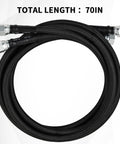 70 Inch 6AN Black Braided Transmission Cooler Lines Kit For GM Chevy Ford Turbo 700R4 4L60E includes heavy duty hose