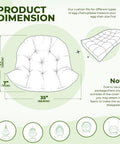 Diagram of Waterproof Outdoor Egg Chair Cushion For Hanging Chairs Thick 35 By 47 By 7 Inches Grey Replacement Cushion dimensions