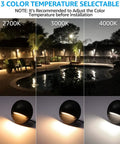 12 Pack 3CCT LED Low Voltage Deck Lights with selectable 2700K 3000K 4000K color temp illuminating outdoor area