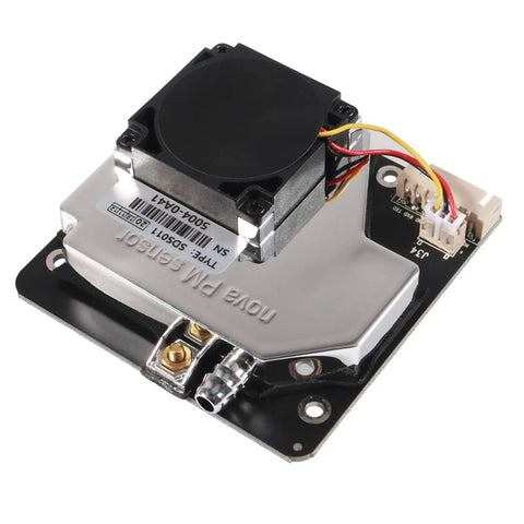 High Precision PM2.5 Air Quality Sensor Module with Digital Output for Arduino, featuring SDS011 tech, shown from a side angle.