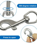 Aoserge 3.5-inch stainless steel swivel eye snap hook, 360° rotation, 2-pack