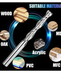 Carbide end milling cutter with 1/8 in shank, 10x2 flute, vertical spiral for wood, PVC and MDF