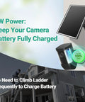 6W Solar Panel Charger for Ring Stick Up Cam Pro Plus and Spotlight Cam Battery, mounted outdoors, no ladder needed