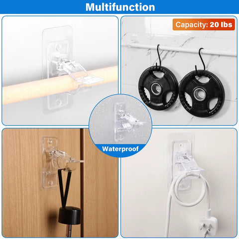 No Sweat Setup Self Adhesive Curtain Rod Holders 6 Pack No Drill Stick On Window Brackets Heavy Duty Nano Gel Transparent Rod Mounts For Dorms Homes And Total Room Glow Ups