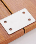 Dang Solid Stainless Steel Mending Plates Set Packs Forty Corner Angle Braces For Furniture Cabinet Wood Repair Featuring Pre Drilled Holes For A Fast Setup on wood surface.