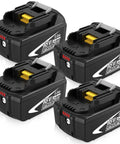 Four 8000mAh Replacement Battery for Makita 18V Tools, 8Ah High Capacity Li Ion with LED charge indicator