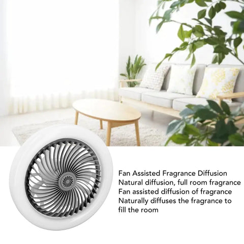 Onythral Mini Ceiling Fan with LED Fan Light White 180 Degree Lighting in modern living room setting.