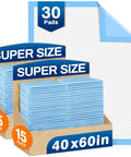 Extra Large Disposable Bed Pads 40x60 Big Oversized Underpads With Rock Solid Absorbent Core Zero Mess Leak Proof Pee Pads For Incontinence Adults Elderly And Pets 30 Pack Game Changer display in pack.