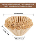 Bulk 100 Count One To Four Cup Disposable Coffee Filters Natural Brown Unbleached Basket Style For Home And Office Use