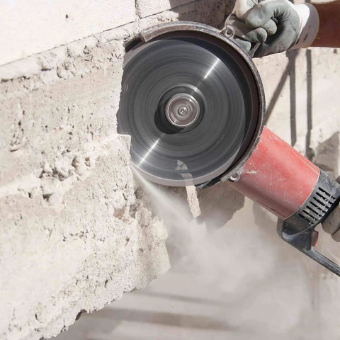 Laser Welded Diamond Blade 14 Inch For Cutting Reinforced Concrete, Stone, Marble, Granite, Brick And Masonry in use