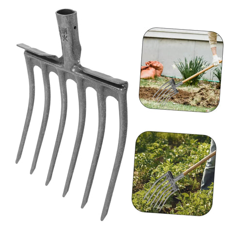 Heavy Duty Steel Fork Head For Soil Turning And Loosening with pitch fork tooth in gardening scenes