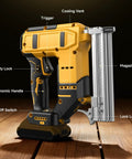 Ultimate 2-In-1 Cordless Brad Nailer And Stapler For Dewalt 20V Max shows ergonomic handle, trigger, and magazine details.