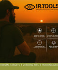 Passive Thermal Target Kit For Zeroing And Training With Heat Responsive Film, sunset, IR.Tools logo, training precision icons