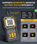 Top Shelf Plug And Play Car Battery Tester For 12V And 24V Vehicles With Heavy Duty Cca Scanning For Agm Gel Efb And Flooded Banks To Keep Your Rig Rolling Smooth Anytime with QR code feature.
