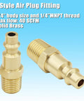 Brass Ball Valve Kit For Air Compressors 1/4 Inch NPT Shut Off Valve With M Type Air Plug Fitting, brass construction