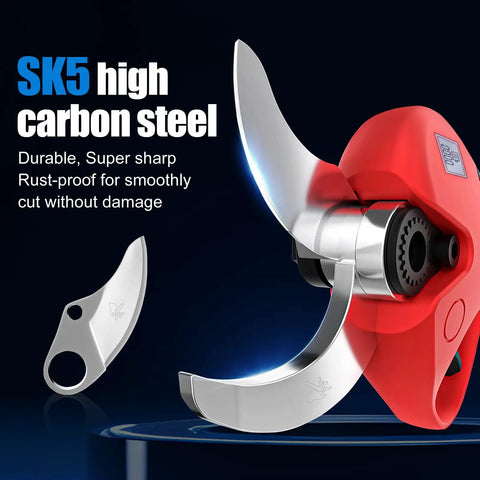 Pro-Level Cordless Pruning Shears That Rips Through 1.6 Inch Branches Like Butter With Rechargeable Batteries For Hardcore Garden Work And Tree Trimming Using SK5 Steel Blades.