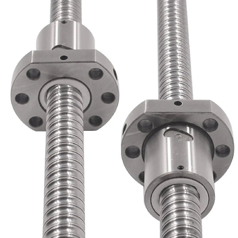 Close-up of SFU2505 Linear Motion CNC Ball Screw Kit with Anti Backlash Nut, showcasing precision engineering and components.