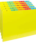 Top Shelf Alphabetical Hanging File Folder Dividers featuring five vibrant color coded tabs for letter size, stiff stock.