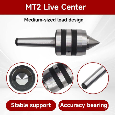 MT2 Live Center 60 Degree Tailstock Center For CNC Lathes Manual Lathes And High Speed Lathes Built Tough With 0.0003 Inch Concentricity 5000 RPM 12 28 NF Drawbar Sealed Front End