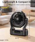 Battery Operated Fan For Camping And Outdoor Adventures 2 In 1 D Cell Battery And USB Powered Portable Fan on table