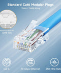 Cat6 RJ45 Modular Plugs With 50 Micron Gold Plating, 100 Pack Ethernet Connector Ends for Solid or Stranded UTP Cable