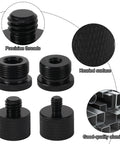 Flexible Ball And Socket Head Microphone Adapter Kit With Four Adapters showing precision threads and knurled surface