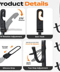 Rugged Truck Gun Rack For Seat Back With Triple Anti Slip Hooks And Adjustable Silicone Strips Heavy Duty Car Rifle Mount product details