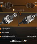 Detailed breakdown of Premium Sturdy Pair Of Front Cv Drive Axle Shafts For Honda Civic 2006 To 2015 1.8L Engine Automatic.