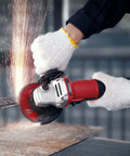 Powerful 4.5 Inch Angle Grinder With 7.5 Amp Motor And 11000 Rpm for metal cutting, grinding and rust removal in action.