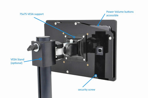 Heavy Duty Acrylic Security Case For Dell Latitude 12 2 In 1 Tablets With Easy Peasy Vesa Wall Mount Bracket Optimized For Pos Stations Kiosks Exhibition Booths And Shop Floor Rock Solid Grip In Matte Black