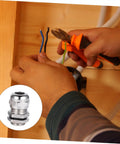 Person using pliers to fix wires with 5 Pack Waterproof Cable Glands Joint Kit For Wire Sealing Durable Metal Glands