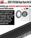 Upgraded Dryer Drum Felt Seal For Samsung Dryers Easy Replacement Replaces OEM DC9707 AP4453798 PD00025731 PS4218879 3998155
