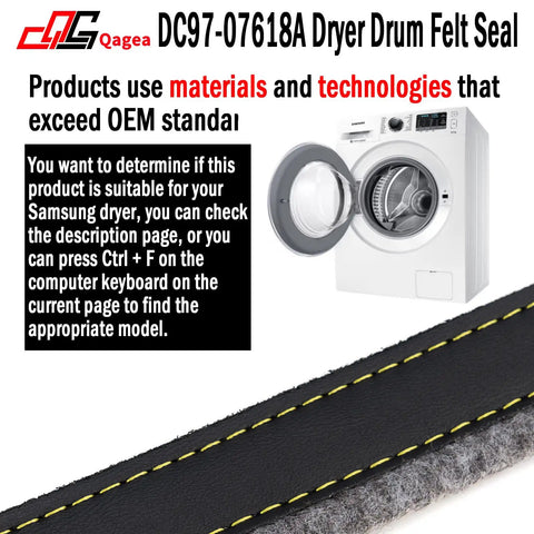 Upgraded Dryer Drum Felt Seal For Samsung Dryers Easy Replacement Replaces OEM DC9707 AP4453798 PD00025731 PS4218879 3998155