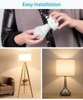 Smart WiFi Bulb Socket E26 2 Pack With Voice Control And Phone App Control, easy installation images of lamp setup