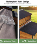 Spacious 6-8 Chickens All In One Wooden Poultry Cage With Metal Frame shown with waterproof asphalt roof design.